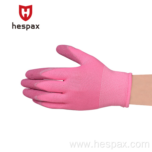 Hespax Children Anti-slip Wrinkle Latex Coated Garden Glove